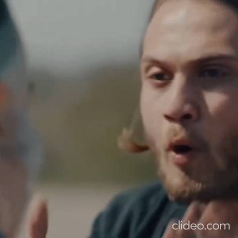 Still frame from BABa sarp polis — a 13s clip marked up for dubbing