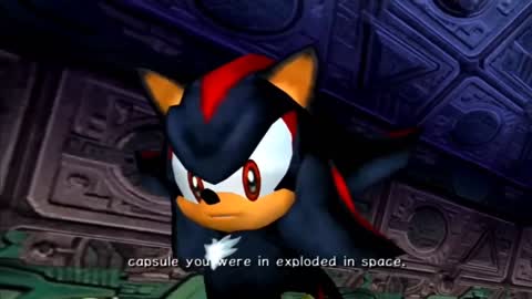 Still frame from Sonic Adventure 2- Sonic vs Shadow Cutscene — a 49s clip marked up for dubbing
