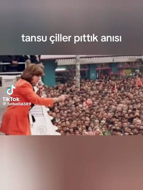 Still frame from tansu çiller anı â a 25s clip marked up for dubbing
