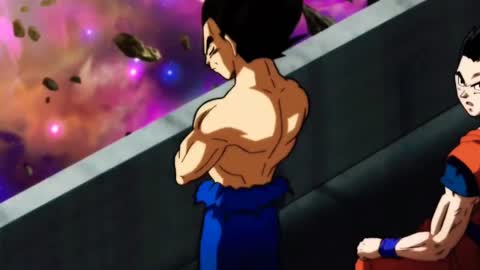 Still frame from Vegeta speech to Belmod — a 2m 15s clip marked up for dubbing