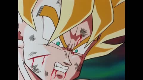 Still frame from Dragon Ball Z- Goku Kills Frieza — a 7m 12s clip marked up for dubbing