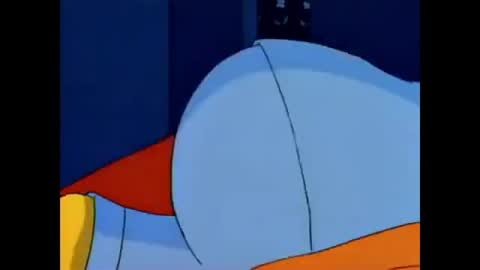 Still frame from Los Simpson -- el coco esta en la casa — a 1m 03s clip marked up for dubbing