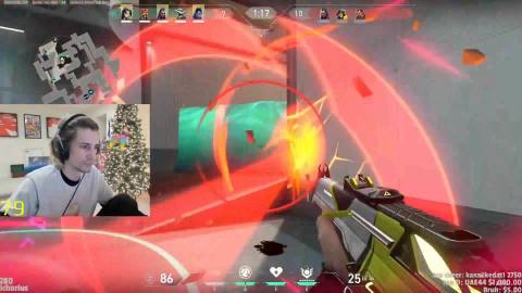 Still frame from xQc - Valorant Crashout — a 20s clip marked up for dubbing