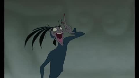 Still frame from Pull the lever, Kronk! — a 32s clip marked up for dubbing
