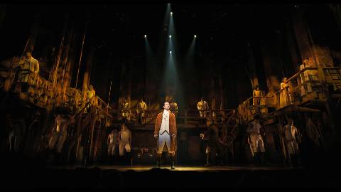 Still frame from Aaron Burr Sir? — a 2m 24s clip marked up for dubbing