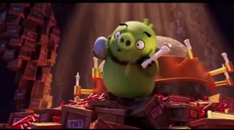 Still frame from Angry Birds Movie - I guess you win — a 47s clip marked up for dubbing