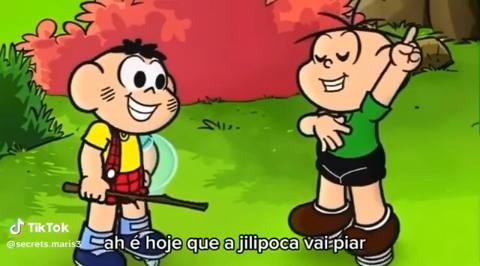 Still frame from A jilipoca vai pirar- Cascão e Cebolinha — a 17s clip marked up for dubbing