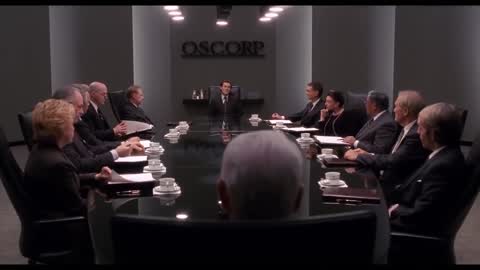 Still frame from Oscorp Despide a Norman - Spiderman (2002) — a 1m 28s clip marked up for dubbing