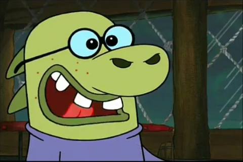 Still frame from Spongebob - Nosferatu — a 24s clip marked up for dubbing