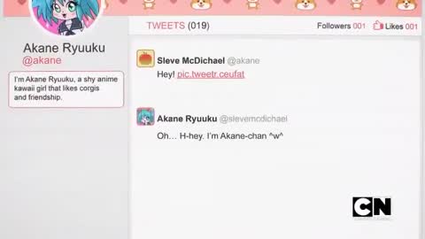 Still frame from Akane on The Amazing World of Gumball — a 56s clip marked up for dubbing