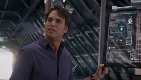 Still frame from The Avengers Arguing — a 4m 48s clip marked up for dubbing