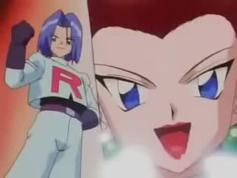 Still frame from Team Rockets intro — a 23s clip marked up for dubbing