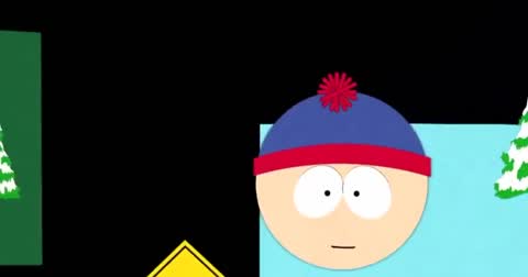 Still frame from South Park Intro — a 23s clip marked up for dubbing