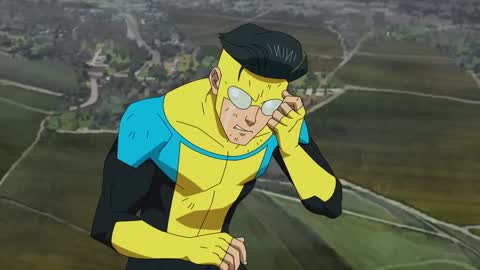 Still frame from Invincible vs Omni-man — a 2m 23s clip marked up for dubbing