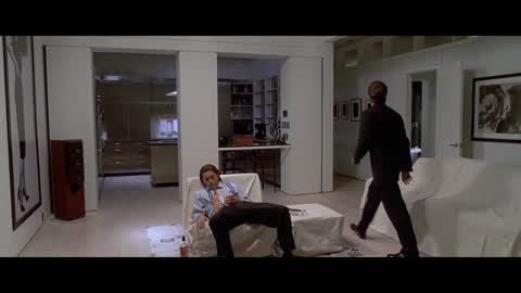 Still frame from American Psycho - Hip to Be Square — a 1m 29s clip marked up for dubbing